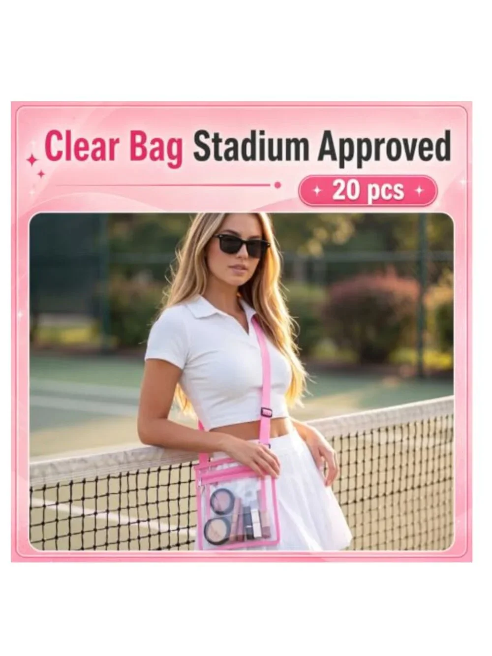 Clear Stadium Approved Crossbody Bags Waterproof PVC Pack of 20